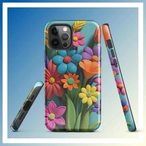 Ollie Print Clay Flower Bouquet Tough Case for iPhone® 11, 12, 13, 14, 15 - Ollie Print Designs LLC