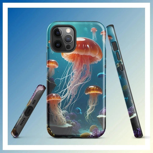 Ollieprint Jellyfish Ocean Tough Case for iPhone® 11, 12, 13, 14, 15 - Ollie Print Designs LLC