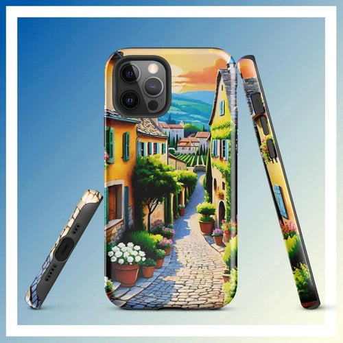 Ollieprint French Country Village Artwork Tough Case for iPhone® 11, 12, 13, 14, 15 - Ollie Print Designs LLC