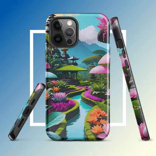 Ollieprint Asian Tea Garden Art Tough Case for iPhone® 11, 12, 13, 14, 15 - Ollie Print Designs LLC