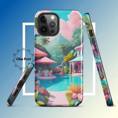 Ollieprint Pastel Pool Artwork Tough Case for iPhone® 11, 12, 13, 14, 15 - Ollie Print Designs LLC