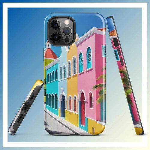 Ollieprint Dutch Caribbean City Artwork Tough Case for iPhone® 11, 12, 13, 14, 15 - Ollie Print Designs LLC