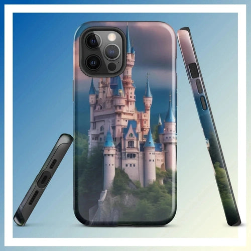 Ollieprint Surreal Castle on Hill Artwork Tough Case for iPhone® 11, 12, 13, 14, 15 - Ollie Print Designs LLC