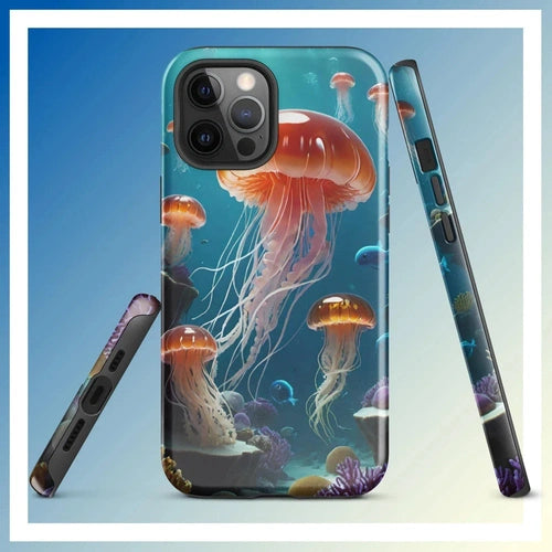 Ollieprint Jellyfish Ocean Tough Case for iPhone® 11, 12, 13, 14, 15 - Ollie Print Designs LLC