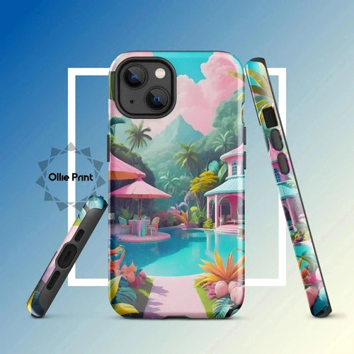 Ollieprint Pastel Pool Artwork Tough Case for iPhone® 11, 12, 13, 14, 15 - Ollie Print Designs LLC