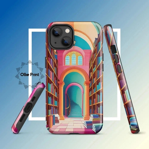 Ollieprint Enchanting Library Art Tough Case for iPhone® 11, 12, 13, 14, 15 - Ollie Print Designs LLC