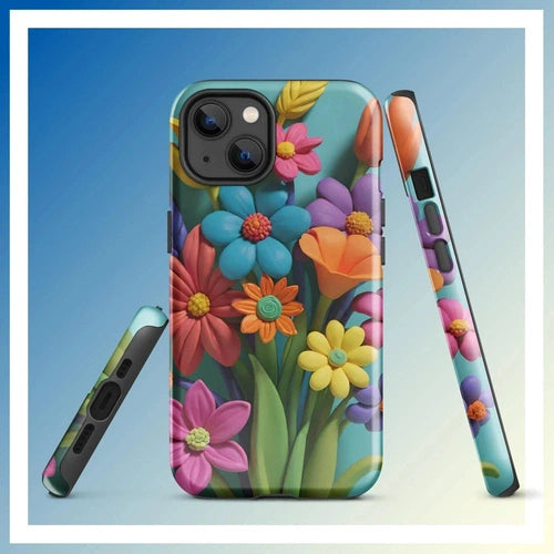 Ollie Print Clay Flower Bouquet Tough Case for iPhone® 11, 12, 13, 14, 15 - Ollie Print Designs LLC