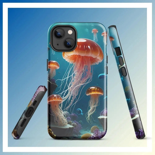 Ollieprint Jellyfish Ocean Tough Case for iPhone® 11, 12, 13, 14, 15 - Ollie Print Designs LLC