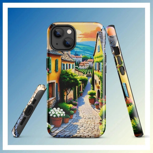 Ollieprint French Country Village Artwork Tough Case for iPhone® 11, 12, 13, 14, 15 - Ollie Print Designs LLC