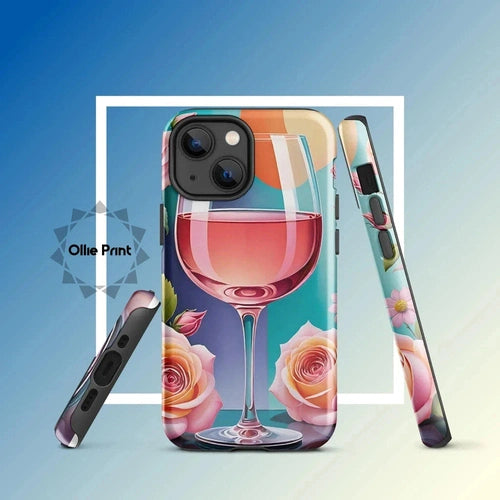 Ollieprint Rosé and Roses Tough Case for iPhone 11, 12, 13, 14, 15 - Ollie Print Designs LLC