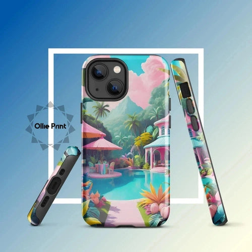 Ollieprint Pastel Pool Artwork Tough Case for iPhone® 11, 12, 13, 14, 15 - Ollie Print Designs LLC