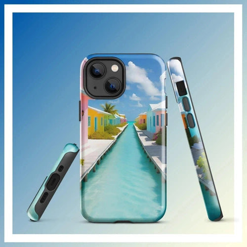 Ollieprint Overwater Hotel Art Tough Case for iPhone® 11, 12, 13, 14, 15 - Ollie Print Designs LLC