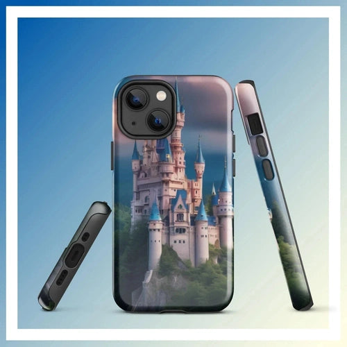 Ollieprint Surreal Castle on Hill Artwork Tough Case for iPhone® 11, 12, 13, 14, 15 - Ollie Print Designs LLC