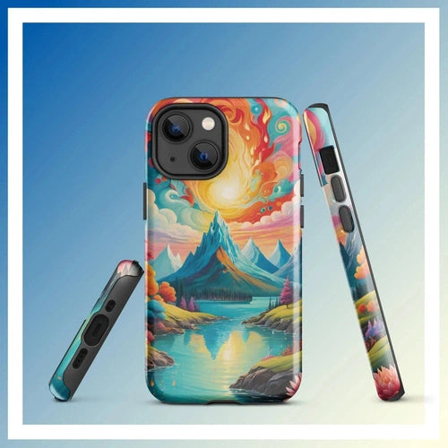 Ollie Print Fire and Water Art Tough Case for iPhone® 11, 12, 13, 14, 15 - Ollie Print Designs LLC