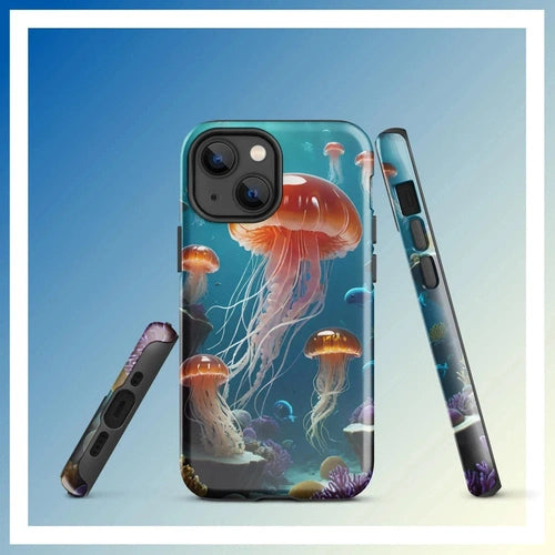 Ollieprint Jellyfish Ocean Tough Case for iPhone® 11, 12, 13, 14, 15 - Ollie Print Designs LLC