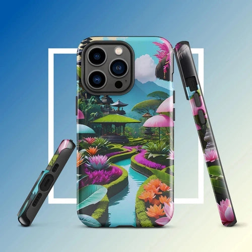 Ollieprint Asian Tea Garden Art Tough Case for iPhone® 11, 12, 13, 14, 15 - Ollie Print Designs LLC