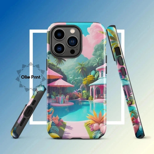 Ollieprint Pastel Pool Artwork Tough Case for iPhone® 11, 12, 13, 14, 15 - Ollie Print Designs LLC