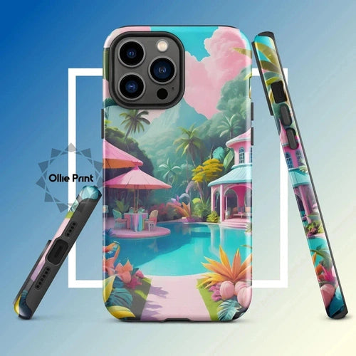 Ollieprint Pastel Pool Artwork Tough Case for iPhone® 11, 12, 13, 14, 15 - Ollie Print Designs LLC