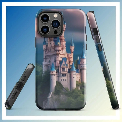 Ollieprint Surreal Castle on Hill Artwork Tough Case for iPhone® 11, 12, 13, 14, 15 - Ollie Print Designs LLC