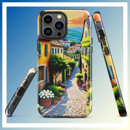 Ollieprint French Country Village Artwork Tough Case for iPhone® 11, 12, 13, 14, 15 - Ollie Print Designs LLC