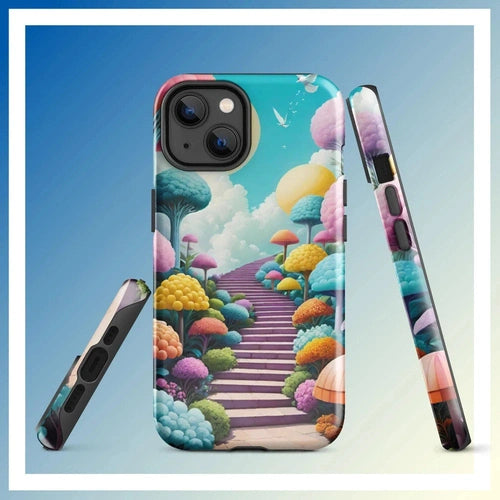 Ollieprint Stairway to the Sky Art Tough Case for iPhone® 11, 12, 13, 14, 15 - Ollie Print Designs LLC