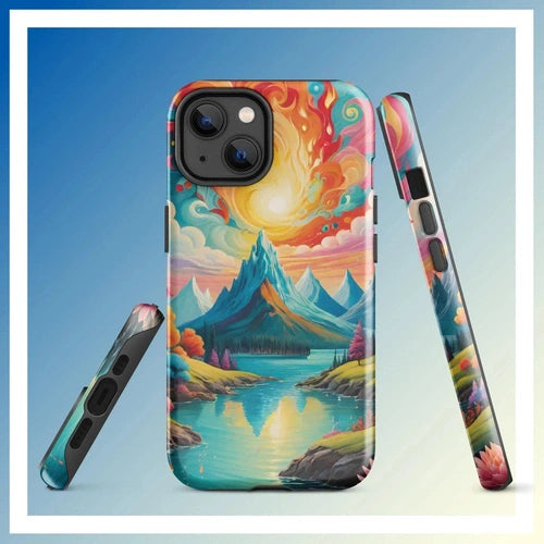 Ollie Print Fire and Water Art Tough Case for iPhone® 11, 12, 13, 14, 15 - Ollie Print Designs LLC