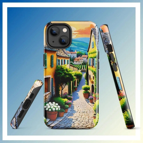 Ollieprint French Country Village Artwork Tough Case for iPhone® 11, 12, 13, 14, 15 - Ollie Print Designs LLC