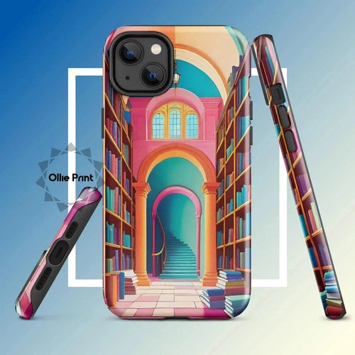 Ollieprint Enchanting Library Art Tough Case for iPhone® 11, 12, 13, 14, 15 - Ollie Print Designs LLC