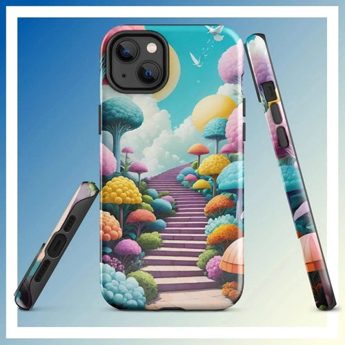 Ollieprint Stairway to the Sky Art Tough Case for iPhone® 11, 12, 13, 14, 15 - Ollie Print Designs LLC