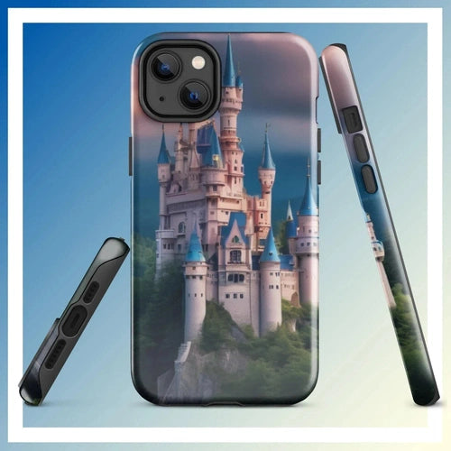 Ollieprint Surreal Castle on Hill Artwork Tough Case for iPhone® 11, 12, 13, 14, 15 - Ollie Print Designs LLC