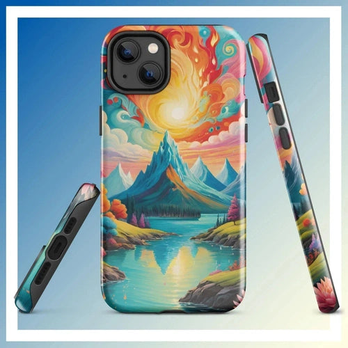 Ollie Print Fire and Water Art Tough Case for iPhone® 11, 12, 13, 14, 15 - Ollie Print Designs LLC