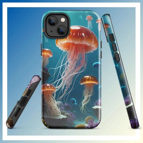 Ollieprint Jellyfish Ocean Tough Case for iPhone® 11, 12, 13, 14, 15 - Ollie Print Designs LLC