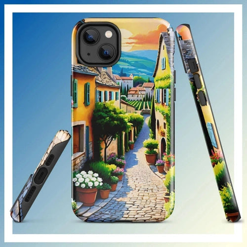 Ollieprint French Country Village Artwork Tough Case for iPhone® 11, 12, 13, 14, 15 - Ollie Print Designs LLC