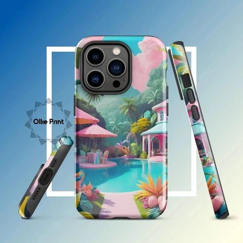 Ollieprint Pastel Pool Artwork Tough Case for iPhone® 11, 12, 13, 14, 15 - Ollie Print Designs LLC