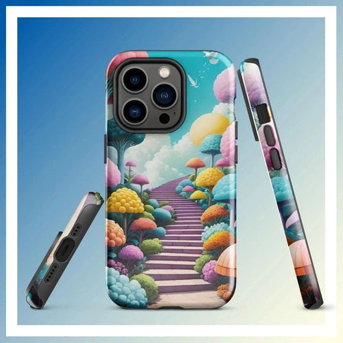 Ollieprint Stairway to the Sky Art Tough Case for iPhone® 11, 12, 13, 14, 15 - Ollie Print Designs LLC