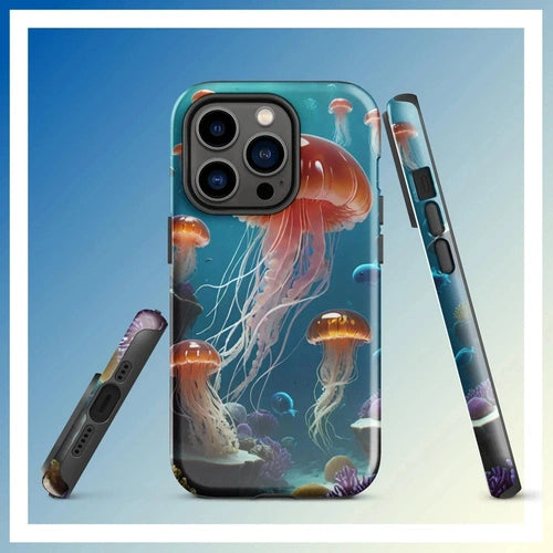 Ollieprint Jellyfish Ocean Tough Case for iPhone® 11, 12, 13, 14, 15 - Ollie Print Designs LLC