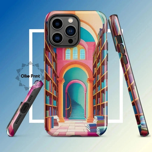 Ollieprint Enchanting Library Art Tough Case for iPhone® 11, 12, 13, 14, 15 - Ollie Print Designs LLC