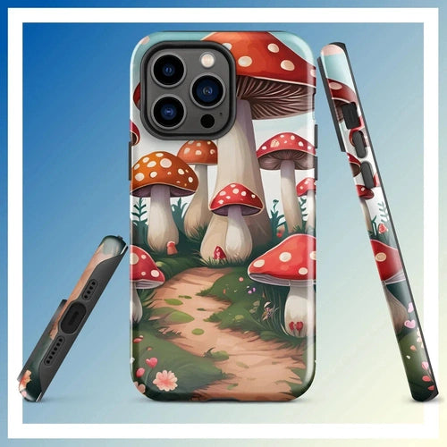 Ollieprint Mushroom Love Artwork Tough Case for iPhone® 11, 12, 13, 14, 15 - Ollie Print Designs LLC