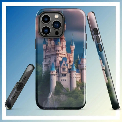 Ollieprint Surreal Castle on Hill Artwork Tough Case for iPhone® 11, 12, 13, 14, 15 - Ollie Print Designs LLC