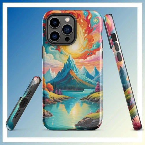 Ollie Print Fire and Water Art Tough Case for iPhone® 11, 12, 13, 14, 15 - Ollie Print Designs LLC