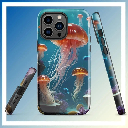 Ollieprint Jellyfish Ocean Tough Case for iPhone® 11, 12, 13, 14, 15 - Ollie Print Designs LLC