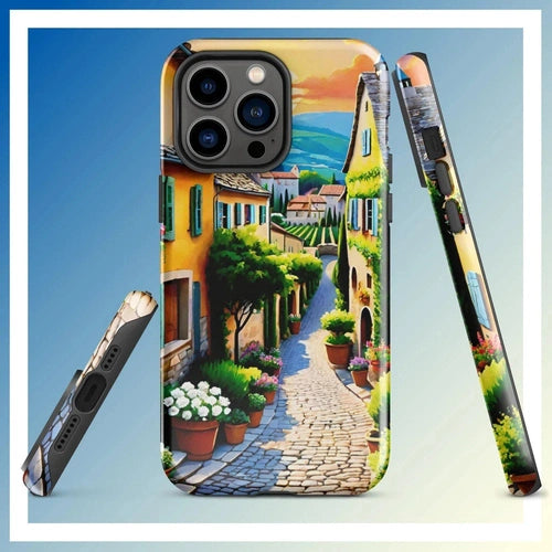 Ollieprint French Country Village Artwork Tough Case for iPhone® 11, 12, 13, 14, 15 - Ollie Print Designs LLC