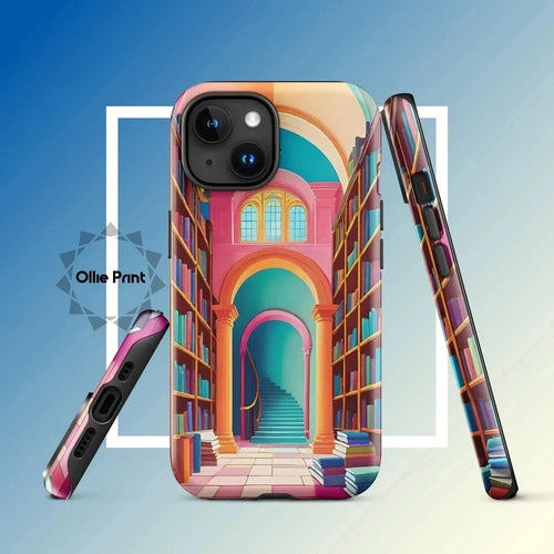 Ollieprint Enchanting Library Art Tough Case for iPhone® 11, 12, 13, 14, 15