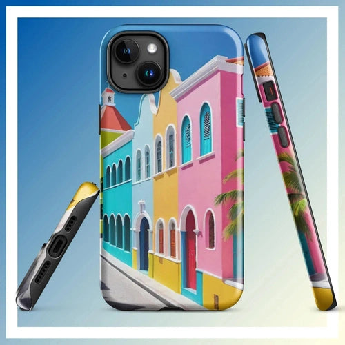 Ollieprint Dutch Caribbean City Artwork Tough Case for iPhone® 11, 12, 13, 14, 15