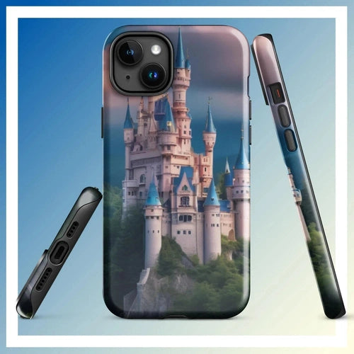 Ollieprint Surreal Castle on Hill Artwork Tough Case for iPhone® 11, 12, 13, 14, 15 - Ollie Print Designs LLC