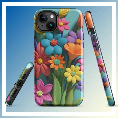 Ollie Print Clay Flower Bouquet Tough Case for iPhone® 11, 12, 13, 14, 15