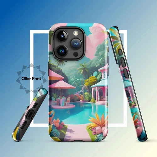 Ollieprint Pastel Pool Artwork Tough Case for iPhone® 11, 12, 13, 14, 15