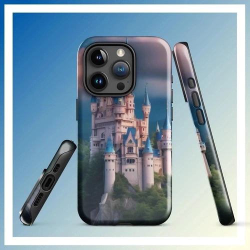 Ollieprint Surreal Castle on Hill Artwork Tough Case for iPhone® 11, 12, 13, 14, 15 - Ollie Print Designs LLC