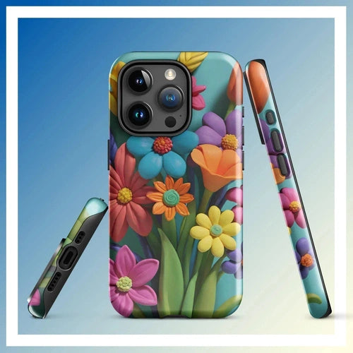 Ollie Print Clay Flower Bouquet Tough Case for iPhone® 11, 12, 13, 14, 15