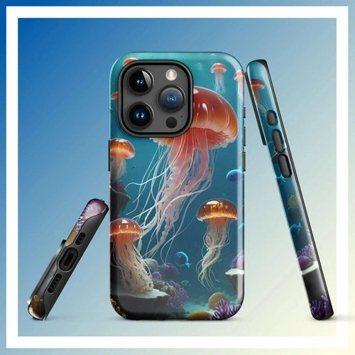 Ollieprint Jellyfish Ocean Tough Case for iPhone® 11, 12, 13, 14, 15